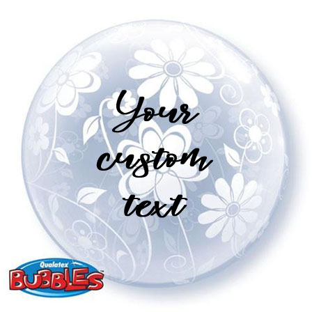 Personalised Floral Patterns All Around Bubble Balloon Personalised Floral Patterns All Around Bubble Balloon